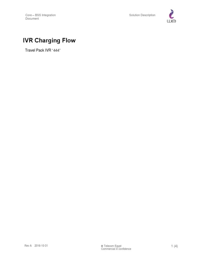Mapping and charging flow for travel pack ivr services