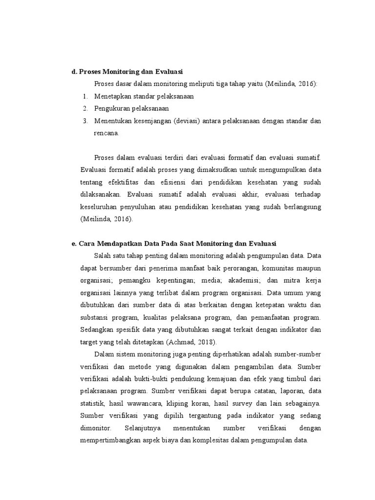 Monitoring Dan Evaluasi | PDF