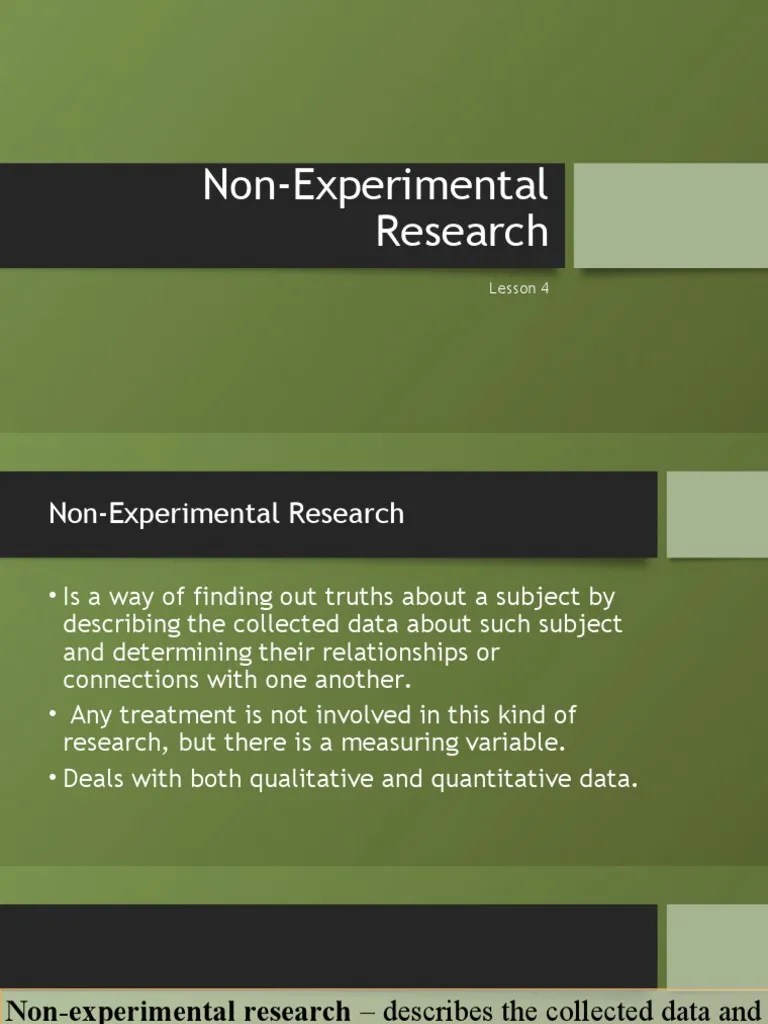 Lesson 4 Non Experimental Research | PDF