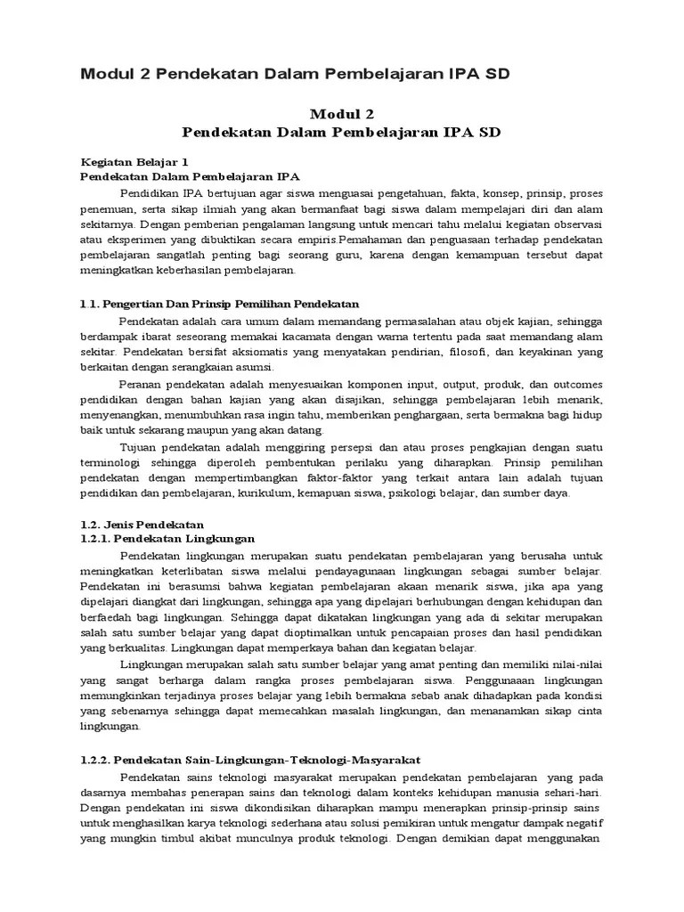 Pendekatan Pembelajaran Ipa Sd Pdf