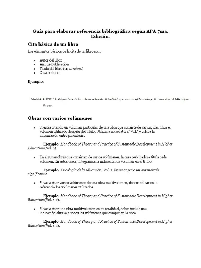 Referencias Bibliograficas Normas Apa 7ma. Edición | PDF | Citación | Red Mundial