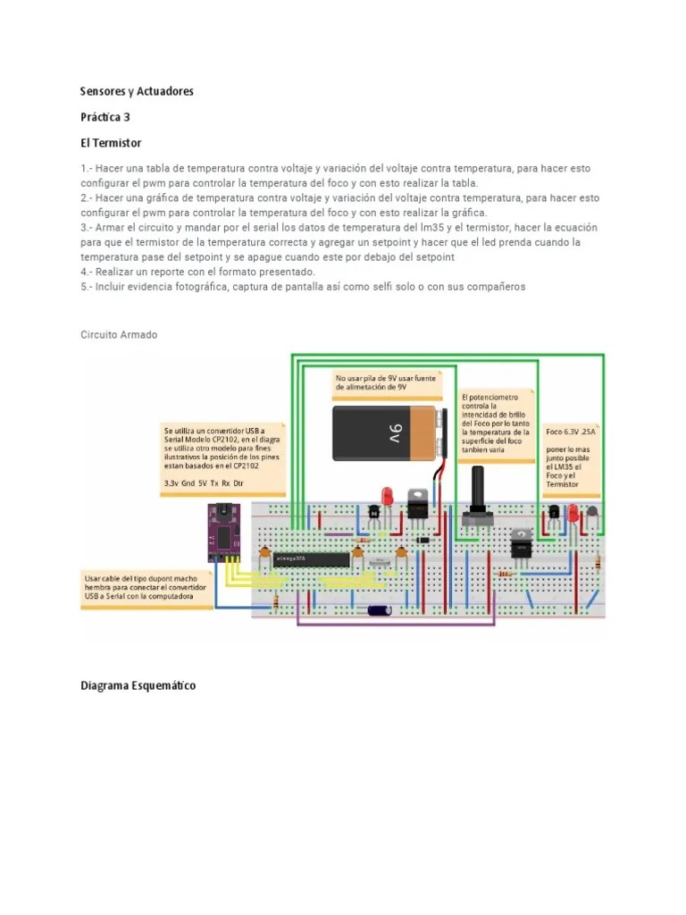 Sensores Y Actuadores - Practica 3 | PDF | Ingenieria Eléctrica | Componentes Eléctricos