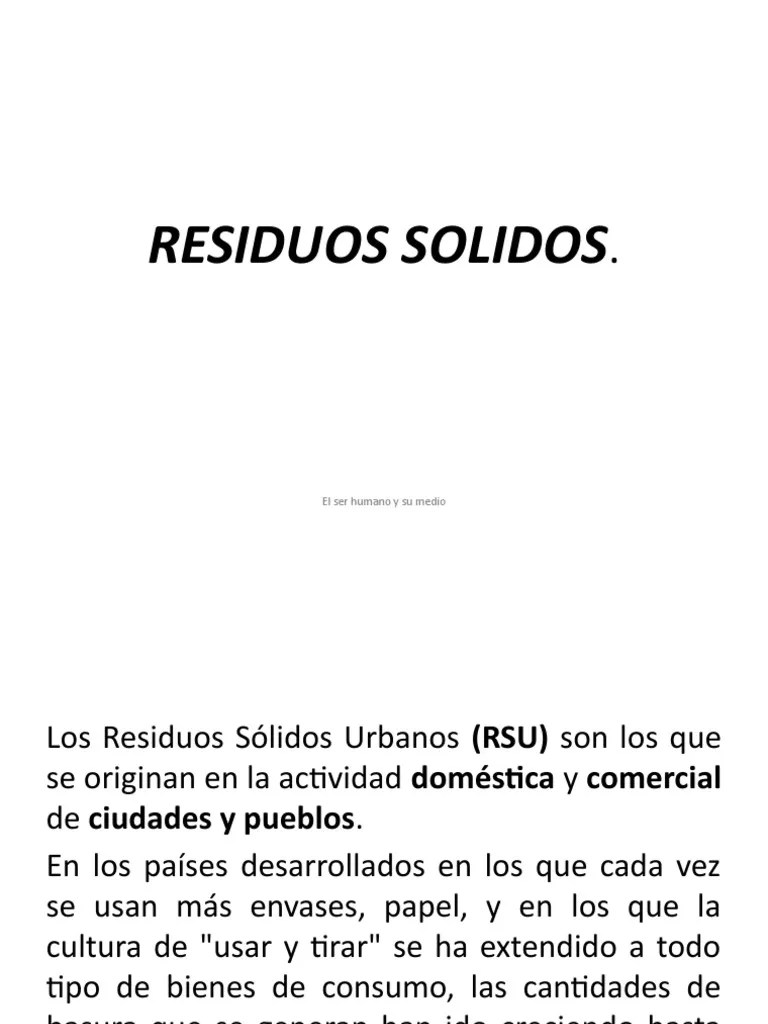 Residuos Solidos | PDF | Residuos | Contaminación