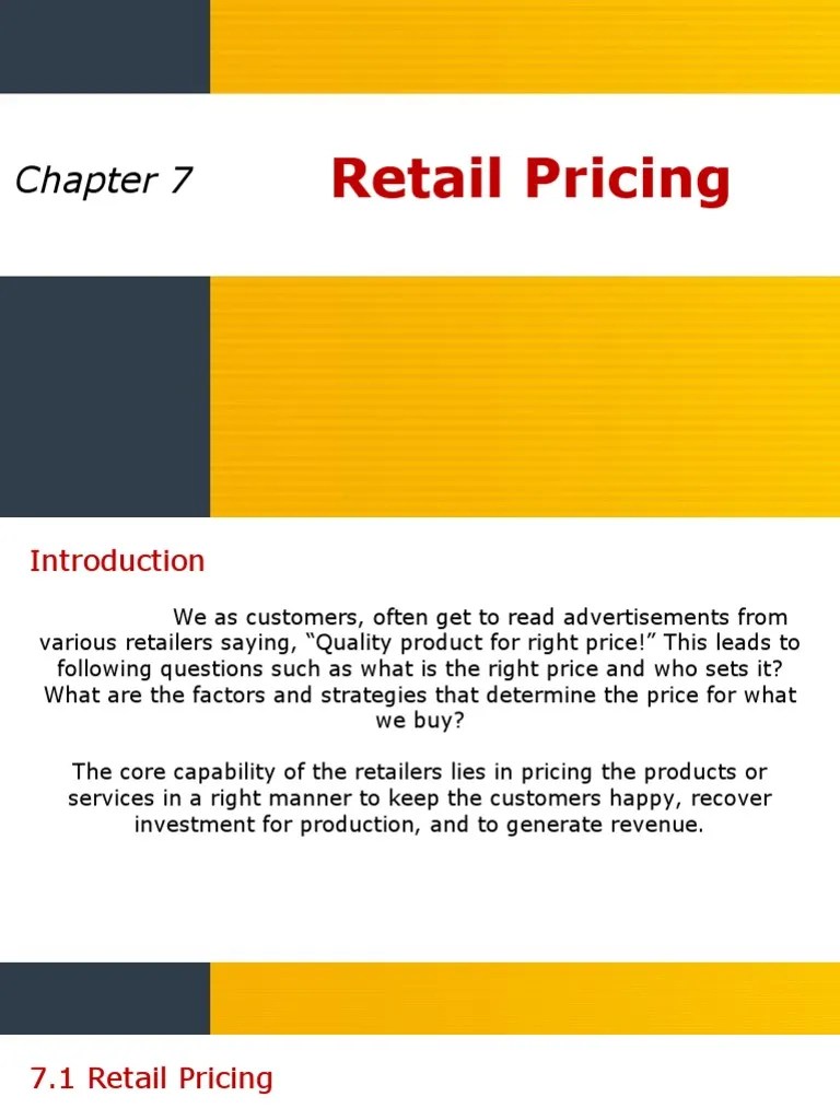Chapter 7 Retail Pricing | PDF | Pricing | Retail