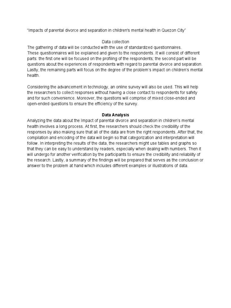 Impacts Of Parental Divorce And Separation In Childrens Mental Health ...