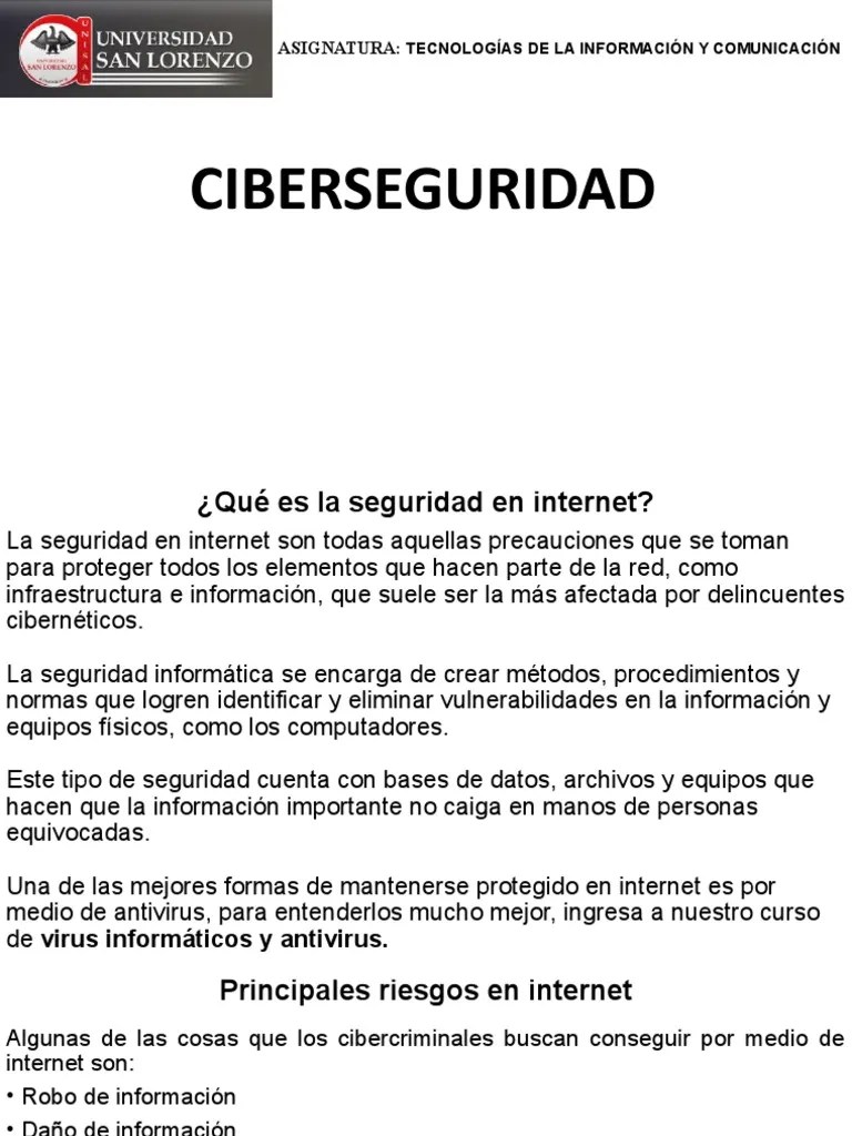 Ciber Seguridad | PDF | Seguridad | La Seguridad Informática