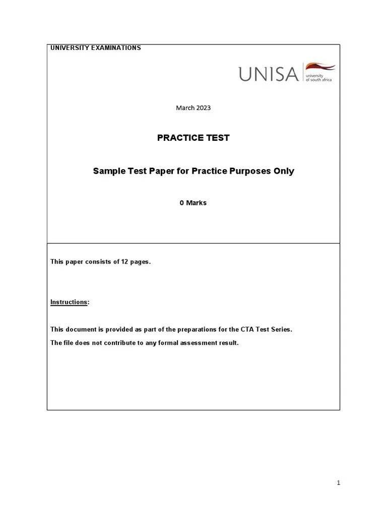 Mock CTA Test Paper March 2023 | PDF