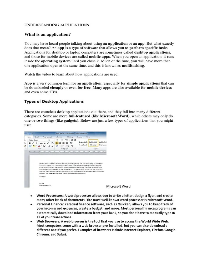 Software - Applications And Operating Systems | PDF | Graphical User ...