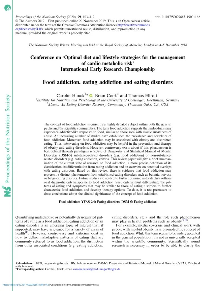 Food Addiction Eating Addiction And Eating Disorders | PDF | Substance ...