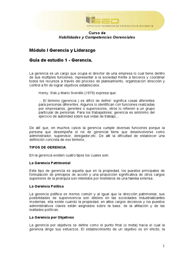 Gerencia Y Liderazgo | PDF | Liderazgo | Planificación