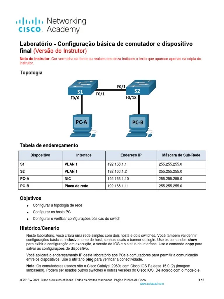 2.9.2 Lab - Basic Switch And End Device Configuration - ILM | PDF ...
