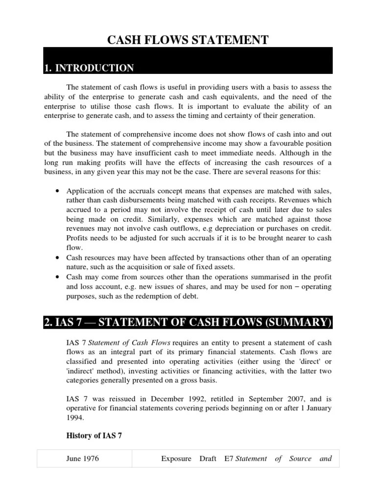 Cash Flows Statement - Handout | PDF | Cash Flow Statement | Balance Sheet