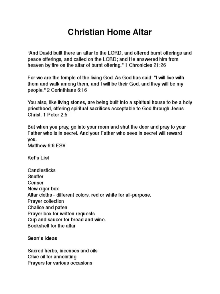 Christian Home Altar | PDF