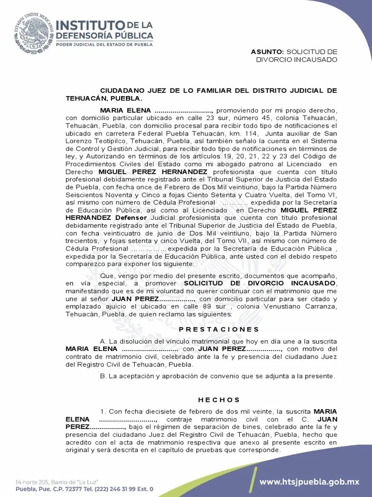 Divorcio Incausado | PDF | Divorcio | Instituciones Sociales