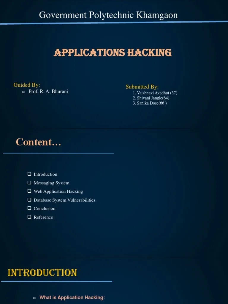 Application Hacking PPT-1 | Download Free PDF | World Wide Web ...