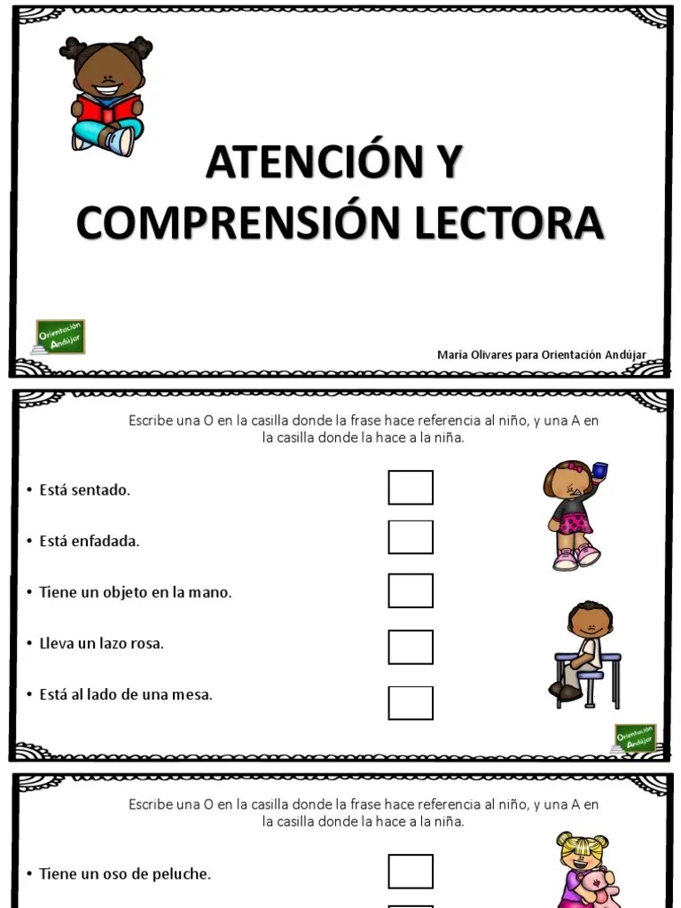 Atencion Y Comprension Lectora | PDF