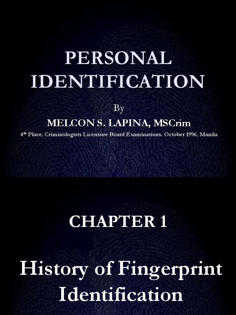 Fingerprint Identification | PDF | Fingerprint | Hand