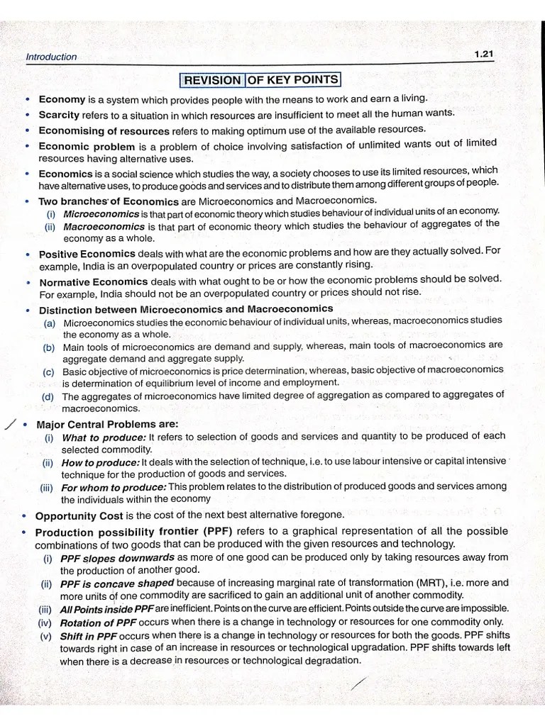 CH 1 Micro Economics Class 11 | PDF | Economics | Microeconomics