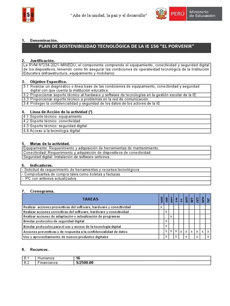 Plan De Sostenibilidad Tecnologica 2023 | PDF | Software | Hardware De ...
