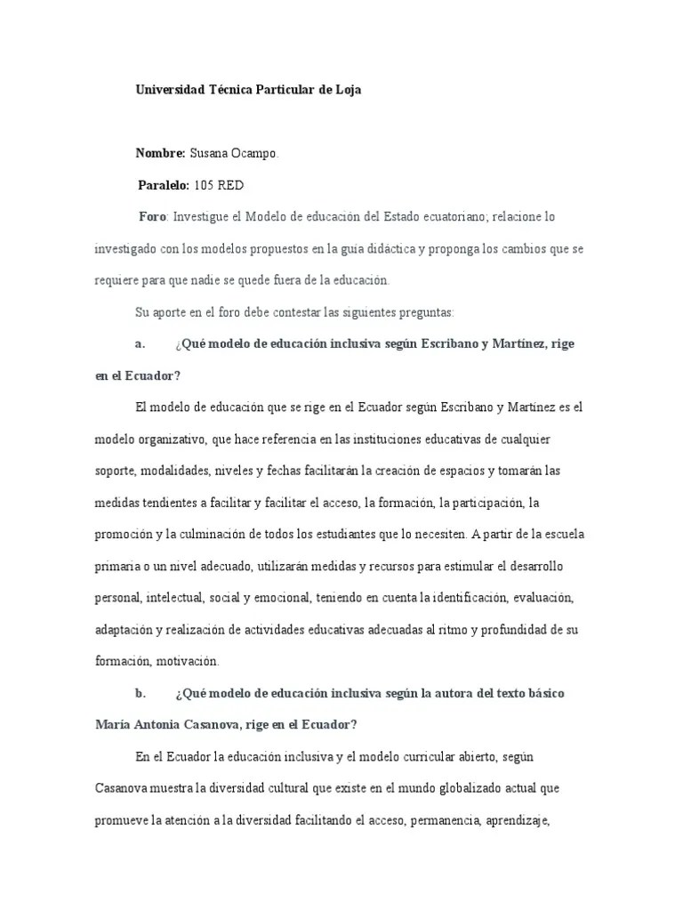 Foro De Inclusion Educativa | PDF | Ecuador | Inclusión (Educación)