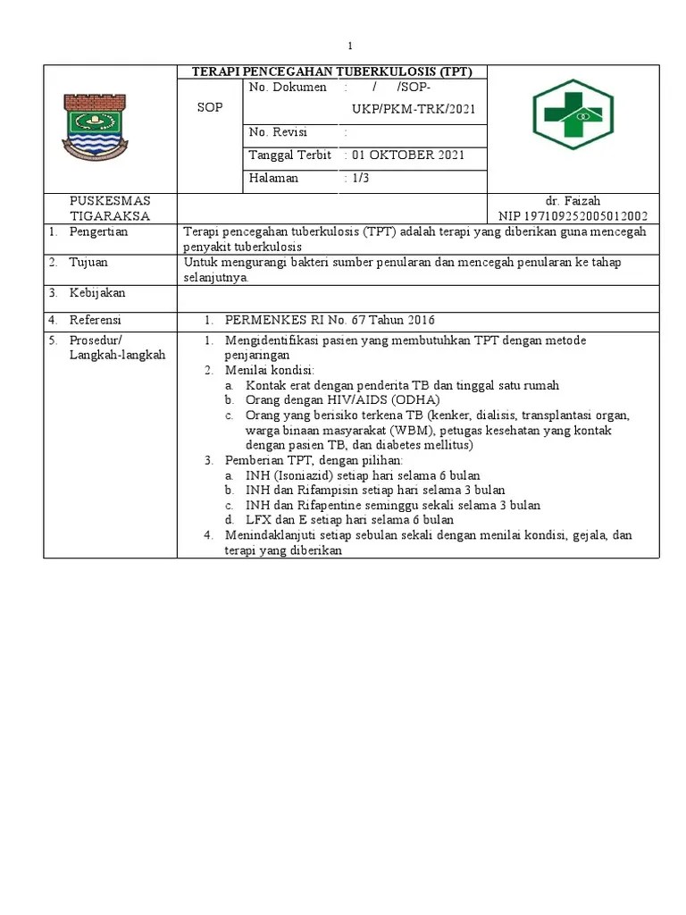 Sop Tpt Pdf