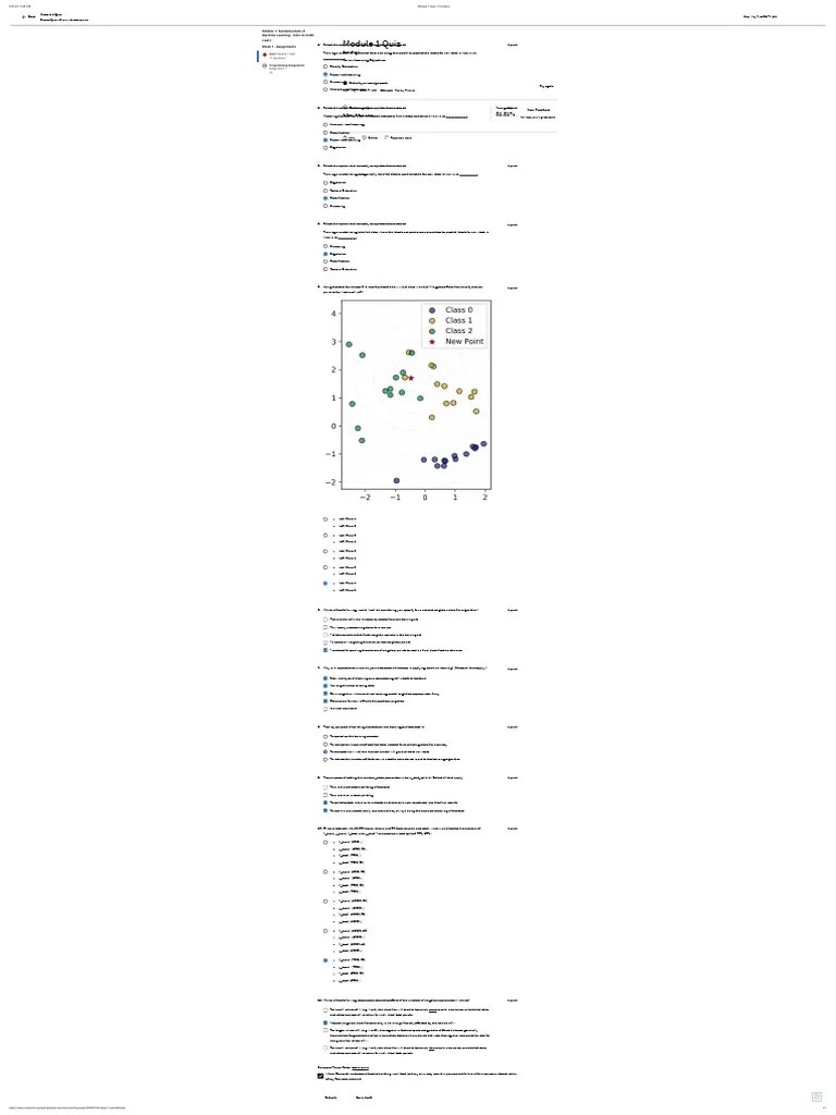 Module 1 Quiz - Coursera15 | PDF | Machine Learning | Applied Mathematics