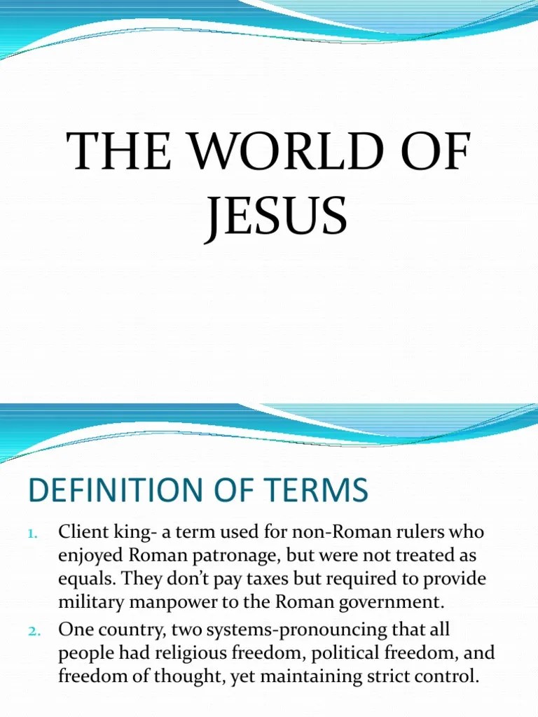 Palestine In Jesus Time | PDF | Pharisees | Herod The Great