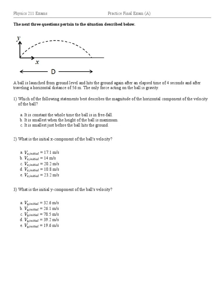 Phys 211 Exam | PDF | Collision | Classical Mechanics