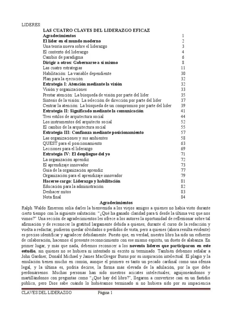 Claves Del Liderazgo Eficaz | PDF | Liderazgo
