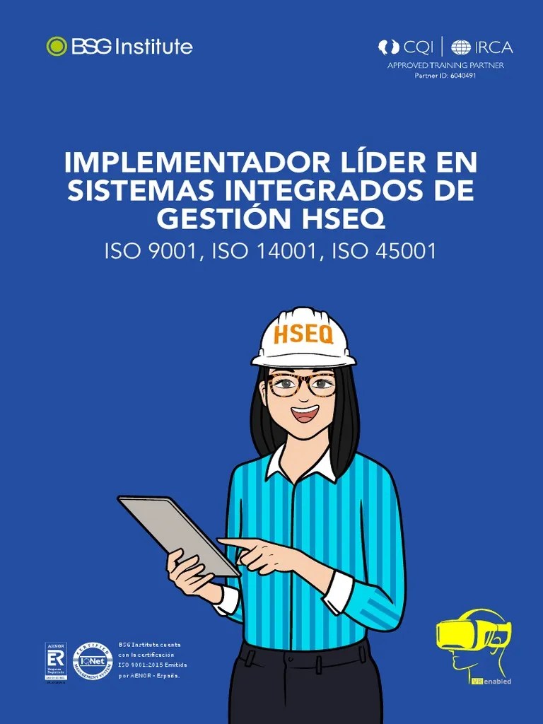 Implementador Líder En Sistemas Integrados De Gestión Hseq Iso 9001 ...