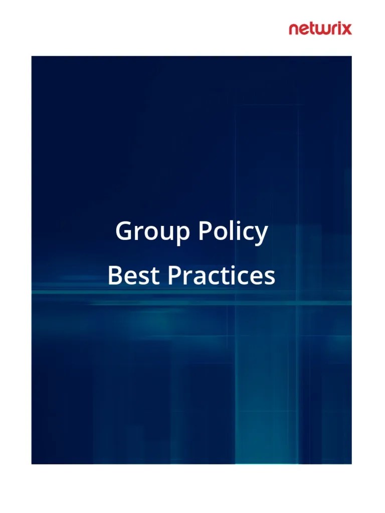 Group Policy Best Practices | Download Free PDF | Group Policy | Active ...