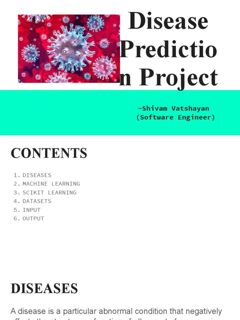 Disease Prediction Project - PPT | PDF