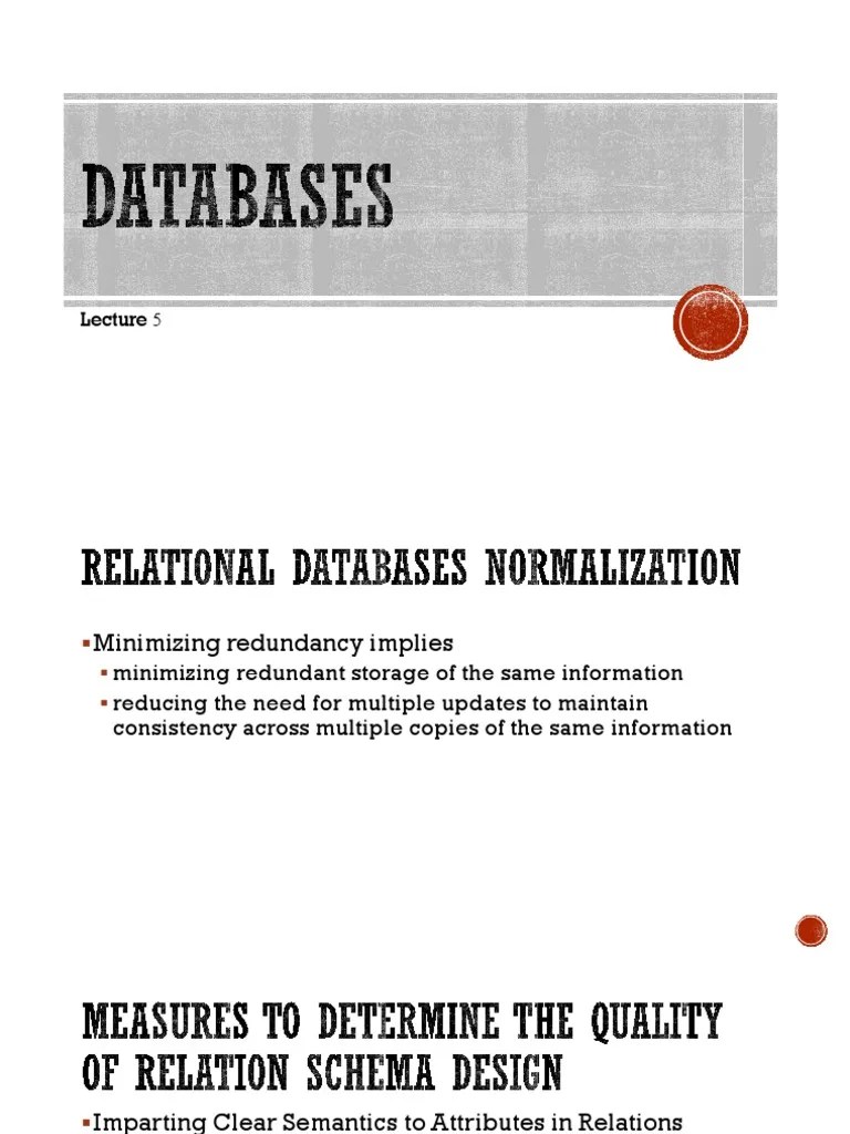 Lecture 5 Normalization | PDF | Information Science | Software Design