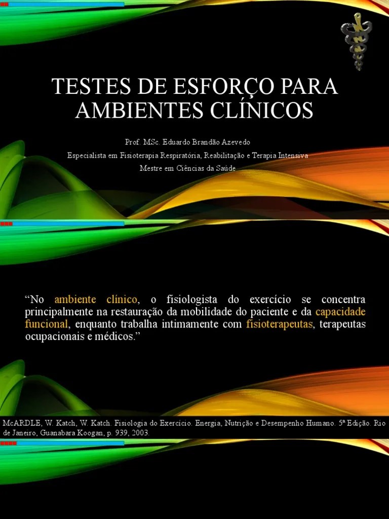 Testes De Esforço | PDF | Coração | Fisioterapia