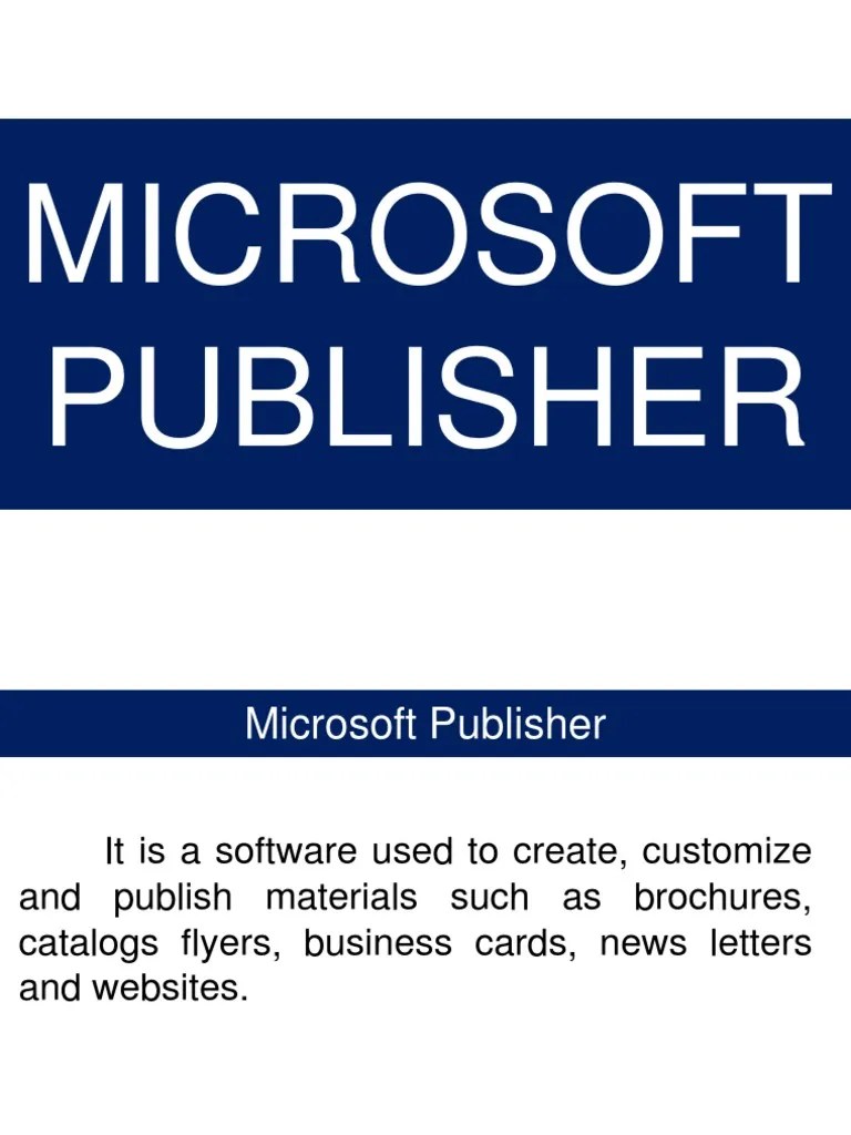Intro To Ms Publisher | PDF | Window (Computing) | Software Engineering