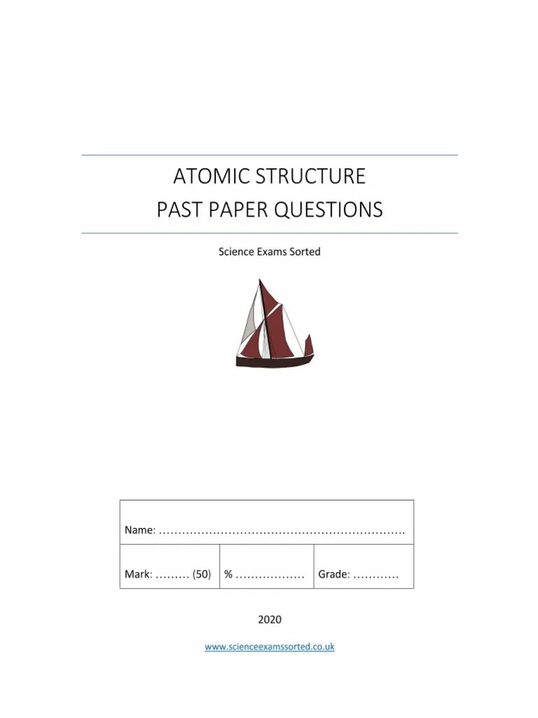 Atomic Structure Past Paper Questions | PDF