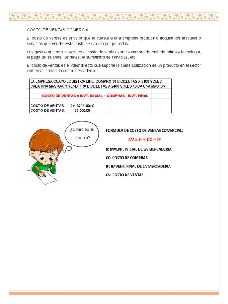 COSTO DE VENTAS | PDF