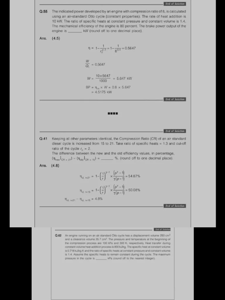 IC Engine Gate Pyq 20, 21, 22 | PDF | Classical Mechanics | Thermodynamics