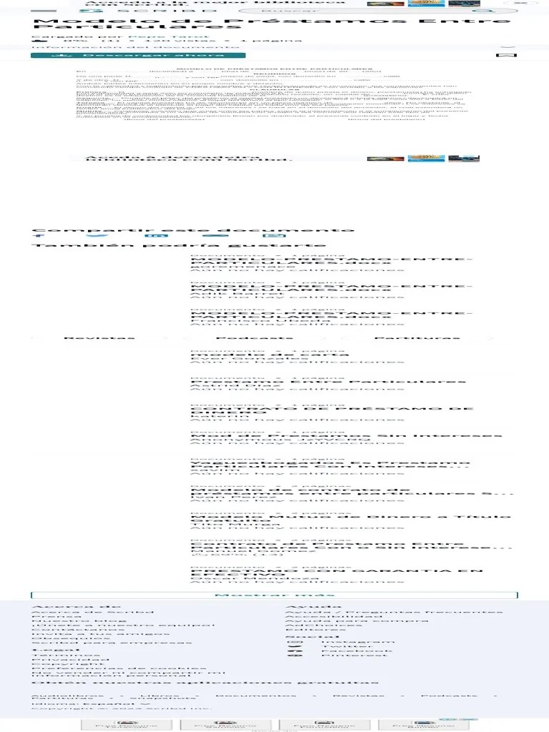 Modelo De Préstamos Entre Particulares PDF | PDF