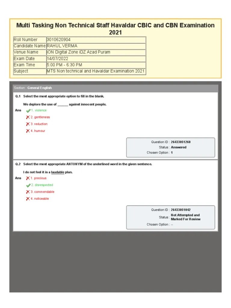 Mts Answer Key | PDF | Question | Lexical Semantics