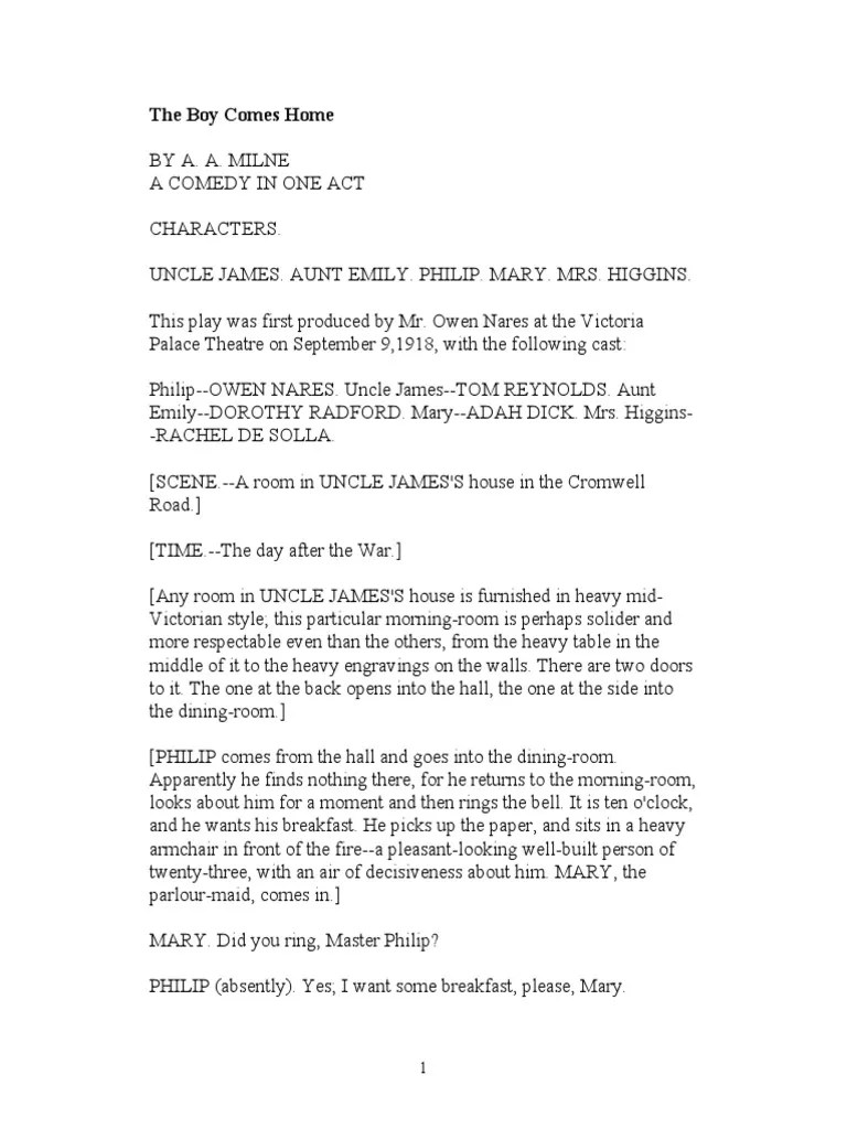 The Boy Comes Home | PDF