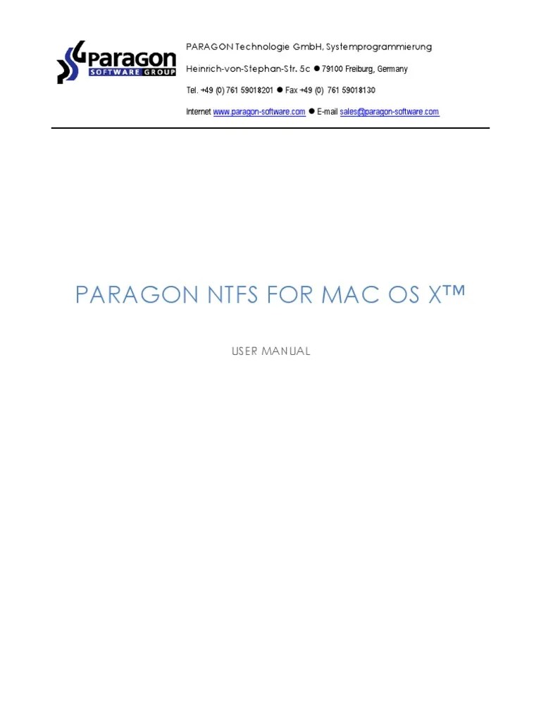 Paragon Manual | PDF | File System | Operating System
