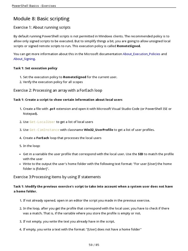 Lab 8. Basic Scripting | PDF