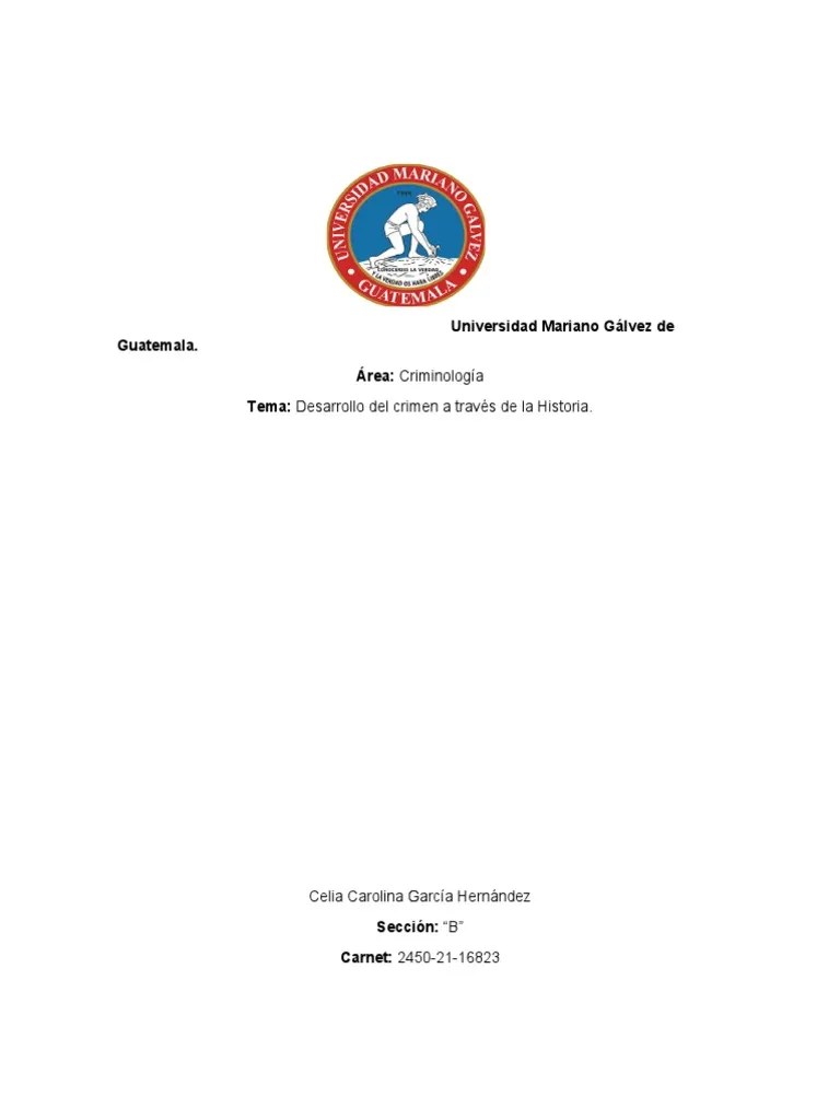 El Desarrollo Del Crimen A Través De La Historia | PDF | Criminología | Derecho Penal