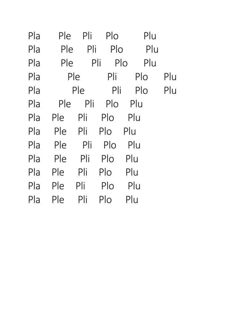 Pla Ple Pli Plo Plu  PDF.