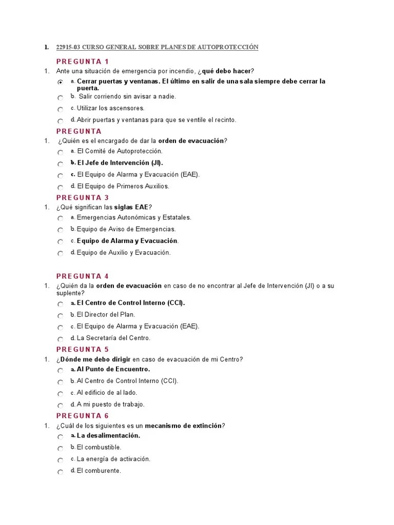 Curso General Sobre Planes De Autoprotección | PDF