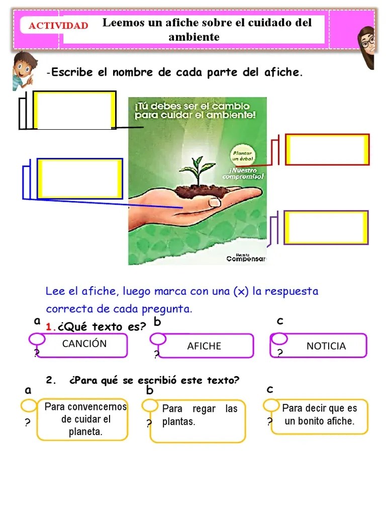 D1 A1 FICHA COM Leemos Un Afiche | PDF