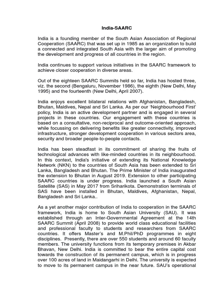 India Saarc 2020 | PDF | International Relations