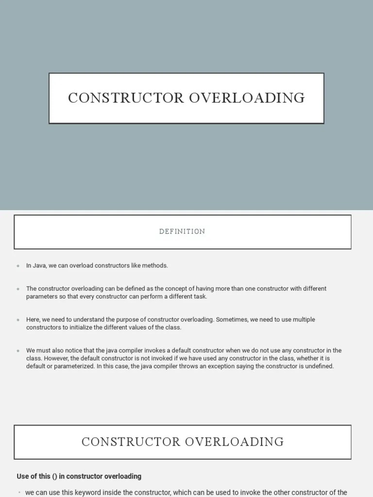 Constructor Overloading | PDF