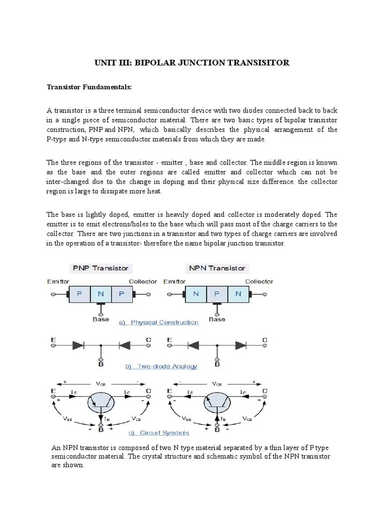 Bipolar Transistor-Class Notes | PDF | Science & Mathematics